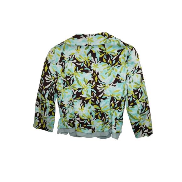 Vintage Phoebe by Kay Unger Floral Blazer M Mint Green Flower Buttons Y2K - Picture 5 of 8
